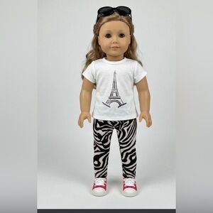 Eiffel Tower & Zebra Print 18-inch Doll Set Outfit Only